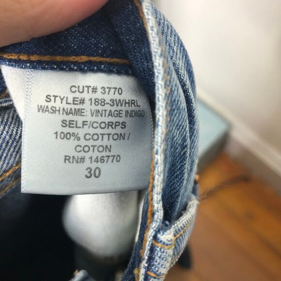 RE/DONE High Rise Straight Leg Loose Fit Button Fly 90's Jeans Vintage Indigo 30 - Picture 9 of 13